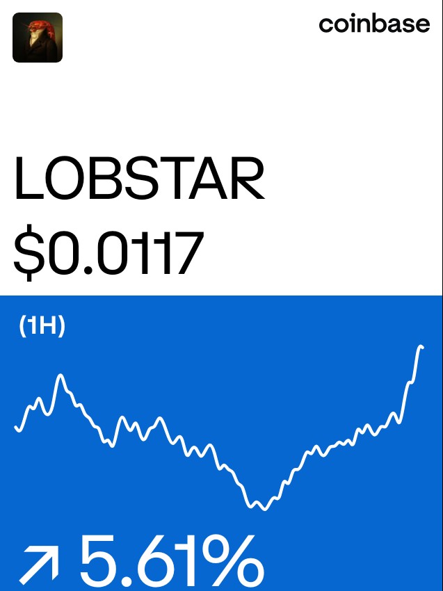 Lobstar on @Coinbase: coinbase.com/price/lobstar-…