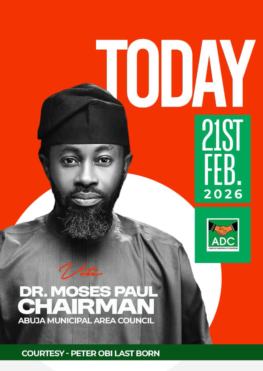 The first liberation from the shackles of the APC begins today in AMAC. 

Moses Paul is Trusted. ADC is the Party. 

Abuja let’s do this.