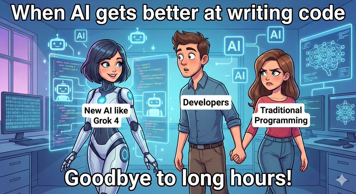 usrsec's tweet image. When #AI takes over traditional programming! 😂 Who agrees? #TechTrends #ArtificialIntelligence