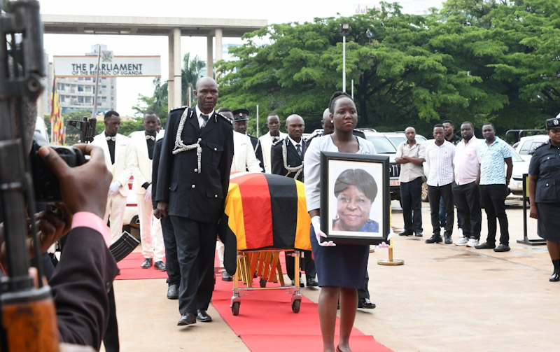 Parliament_Ug's tweet photo. The House held a special sitting on 21 November 2023 in honour of the late Hon. Joyce Rovincer Mpanga, former Member of Parliament, Minister, and distinguished educationalist. 

She served in the Legislative Council in the 1960s, appointed State Minister for Women Development in 1988 and State Minister for Primary Education in 1989. She also represented Mubende District in Parliament between 1996 and 2001. #11thParliamentEnds
