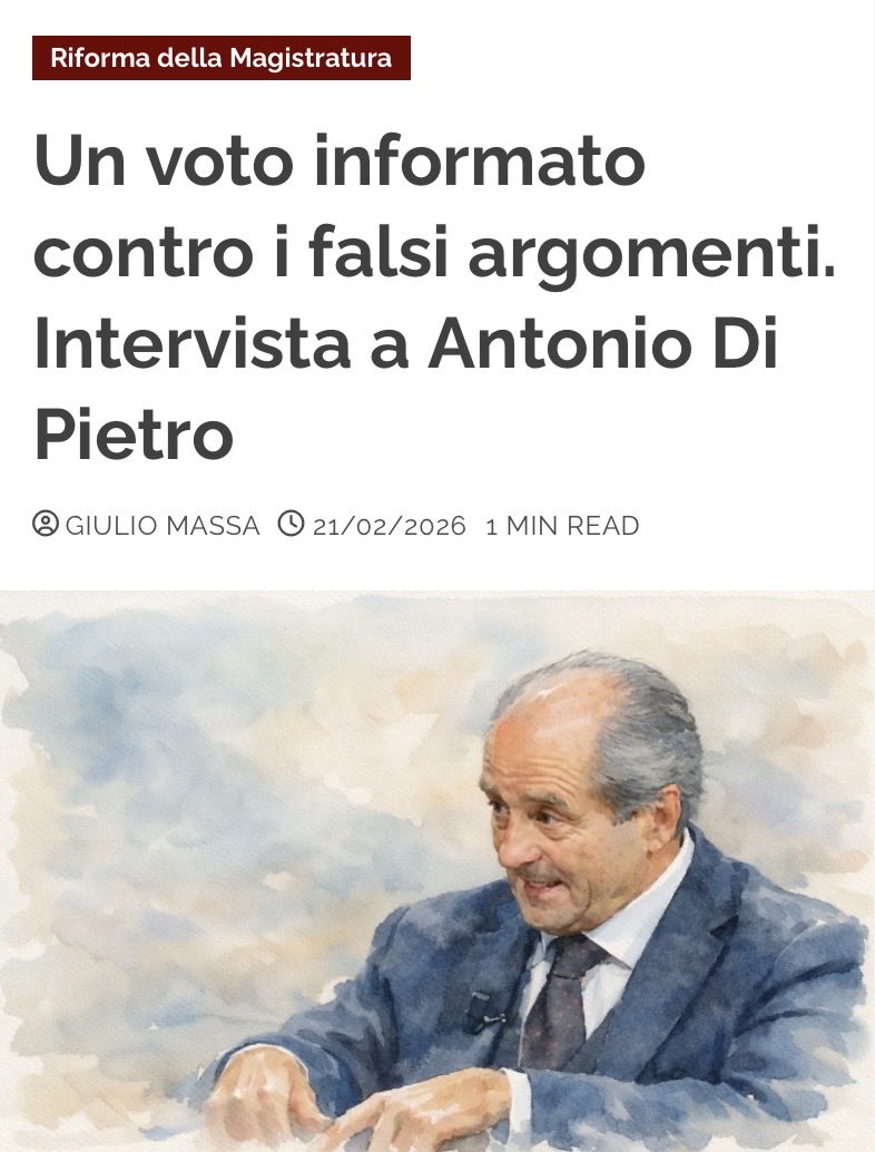 Che c’azzecca il simbolo di Tangentopoli con il fronte del Sì? Antonio Di Pietro ci racconta perché, nel processo, un giocatore non può essere collega dell’arbitro. Un appassionato appello per una campagna referendaria priva di fake news sul contenuto della riforma. Come, ad