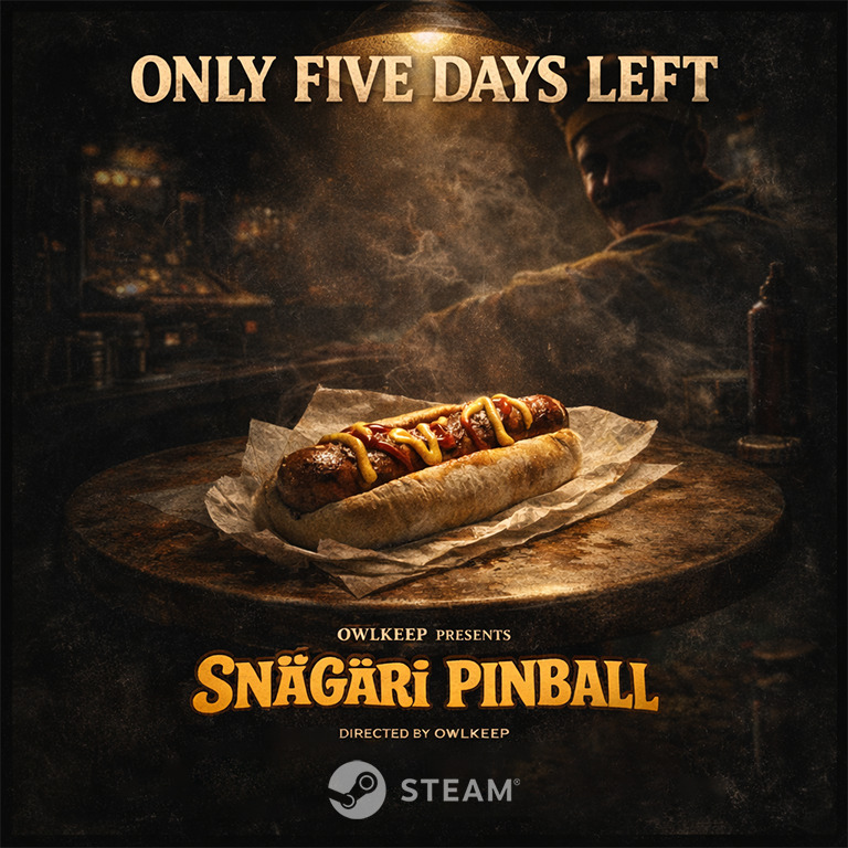 OwlkeepGames's tweet photo. T-5 to Snägäriday ❄

Finnish winter break: you don’t need a jacket - you need a high score!

Launch NEXT WEEK: Feb 26, 2026

Wishlist: https://t.co/jFzVwRdoEF

#SnagariPinball #pinball #indiegame #steamgames #wishlistnow #Finland #talviloma https://t.co/5RmCIUz6kd