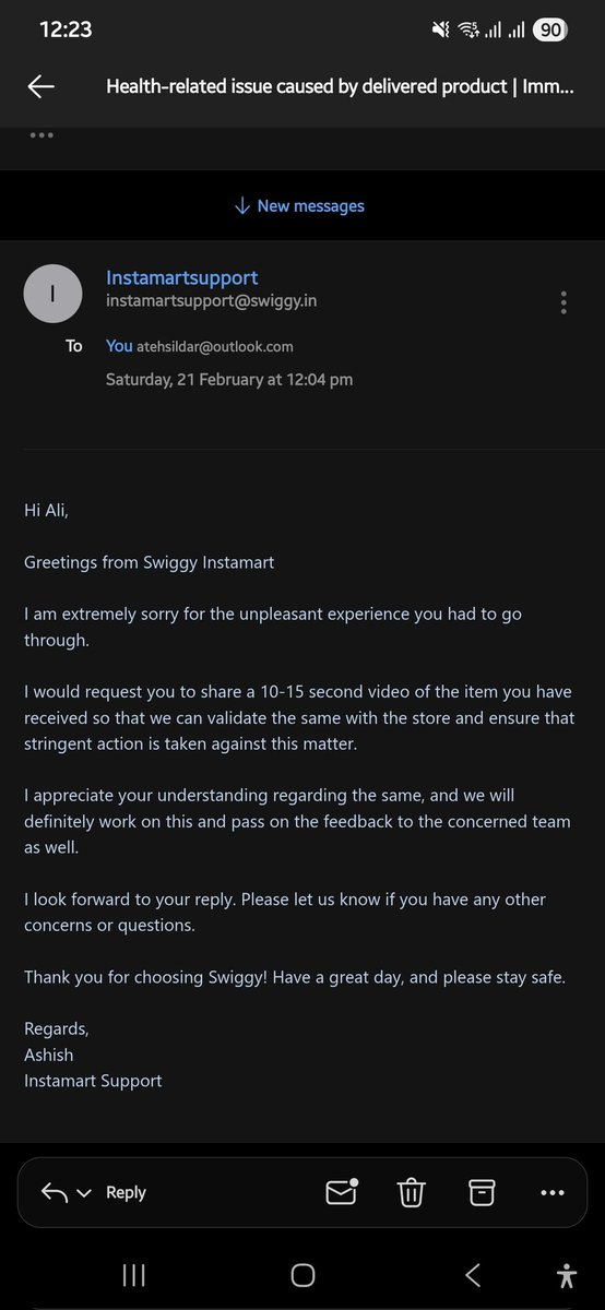 a_ali83056's tweet photo. @SwiggyCares @Swiggy @instamart_it @jagograhakjago @_DigitalIndia @harshamjty
@airnewsalerts
Really, why do I see your actions differing from your words.
Another email today with same template, copy pasted...just a new name from Swiggy customer support. 
I don't believe @Swiggy customer support even read the email for once before replying https://t.co/wTPEhSRbDq