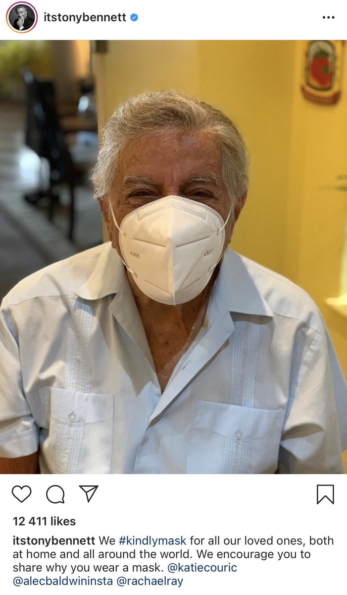 Remember when Lady Gaga launched a “kindly mask challenge” during covid and tagged Oprah, Ariana Grande and the Obamas but Tony Bennett was the only one who did it ?!!🥺❤️