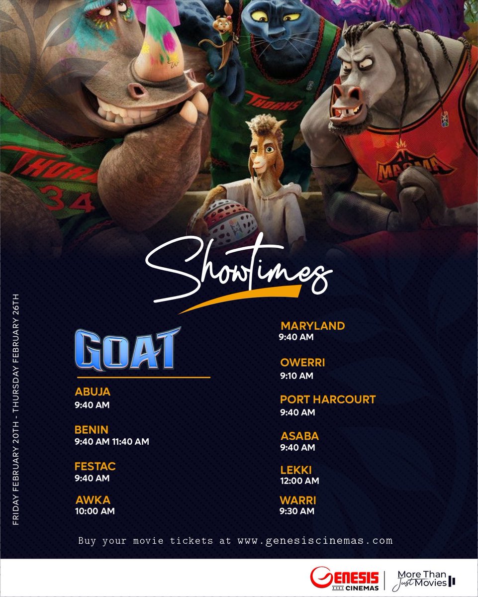 genesiscinemas's tweet image. This week's showtimes at Genesis Cinemas nationwide.

To book your tickets, visit the link on our bio and enjoy great cinematic experience now!

#showtimes 
#valentines 
#viral 
#weekendvibes 
#genesiscinemas