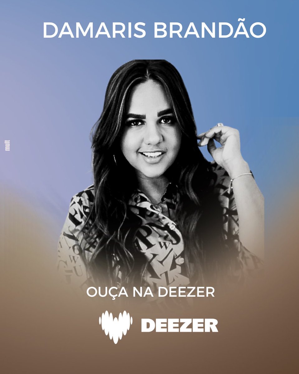 mmebrasil's tweet photo. @DamarisBrandao, ouça os maiores sucesso na @DeezerBR lindas canções que vai abençoar a sua vida! Escute agora nossas playlist editorais da @_vaymo 

#DamarisBrandao #Deezer https://t.co/QNDZB4qnwR