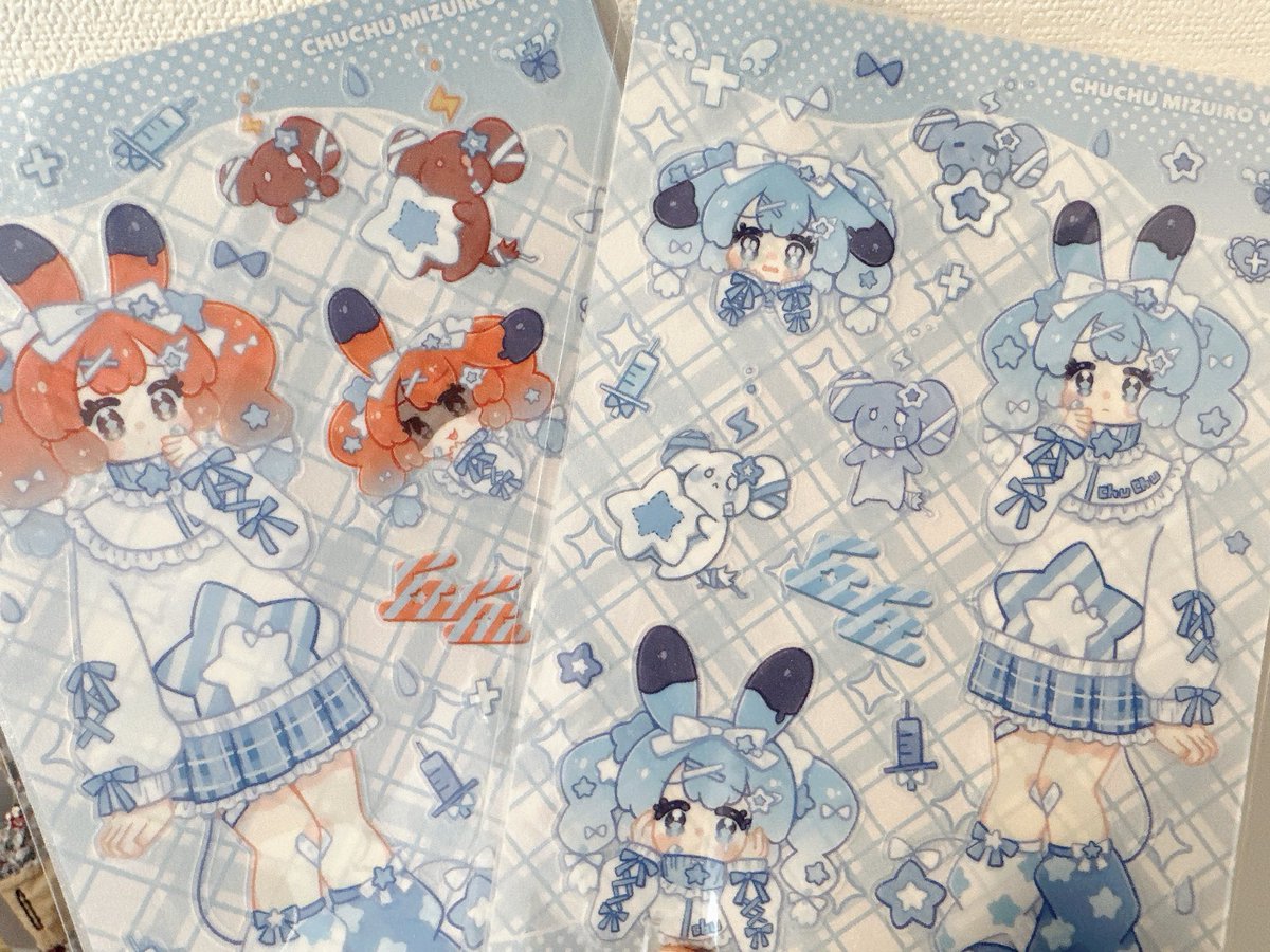 水色🩵のハーフカットシールもあります！ 明日のコミティアで頒布し
