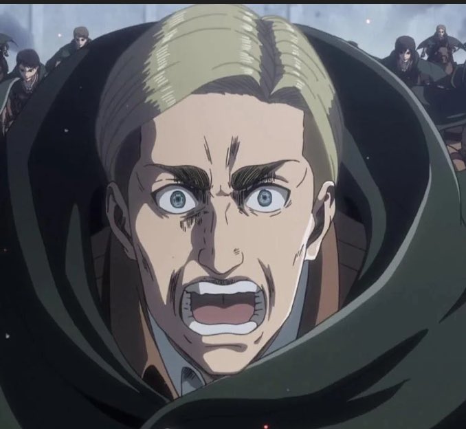 rukakeno's tweet image. If Captain Erwin tells me to enter fire I will enter bro ….bro pep talk is top tier