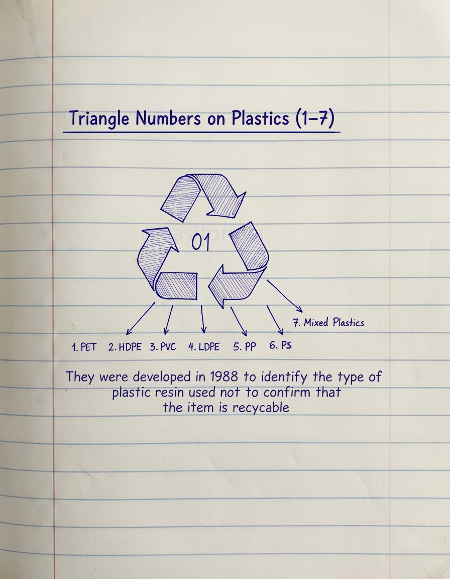 Know your Plastic. 

Every Product Packaging designers and users on X need to save this post.   

Triangle numbers on plastics are not random.    
Read comment for each number meaning.