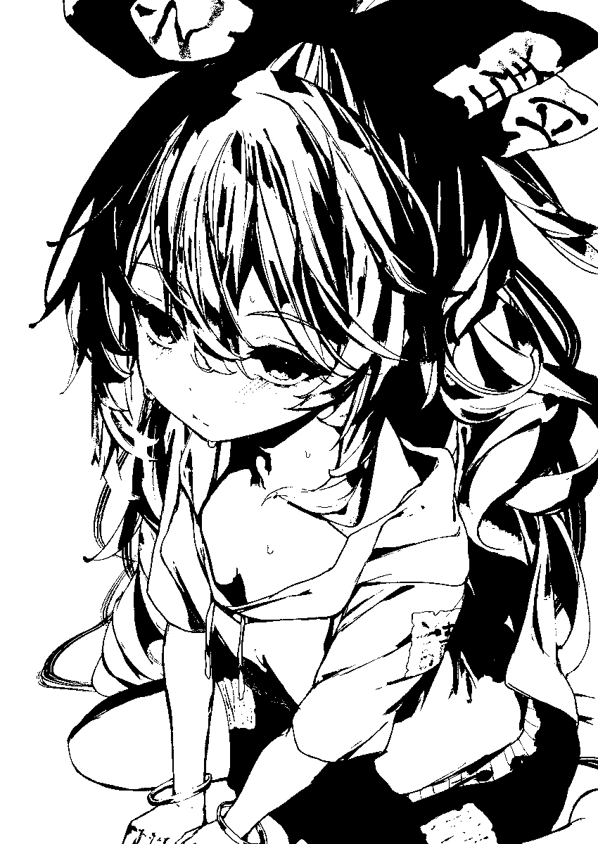 普段イラスト描いてる人が漫画描く時、ベタとかどう入れていけばいいか迷ってる場合
クリスタなどで自分のイラストをモノクロレイヤーに変えて白黒二値化してみたら結構いい感じの参考になるかも 