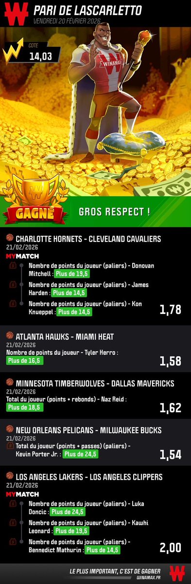 PTDRRRRRRRRRRRRRRRRR ! La cote à 14.03 QUI PASSE ! ✅ Grâce à la data PenseBet 🫡 Bravo amigooooo 😍

ALLEZ, pour célébrer l'algo en feu : DONC 10€ DE PAYSAFECARD (ou PAYPAL) PARMI LES LIKES (CHANCE X 2 SI VOUS RT) 🎁

RT+FOLLOW <a href="/PenseBet/">PenseBet 🏀📊⚽️</a> pour valider votre participation ! ☑️