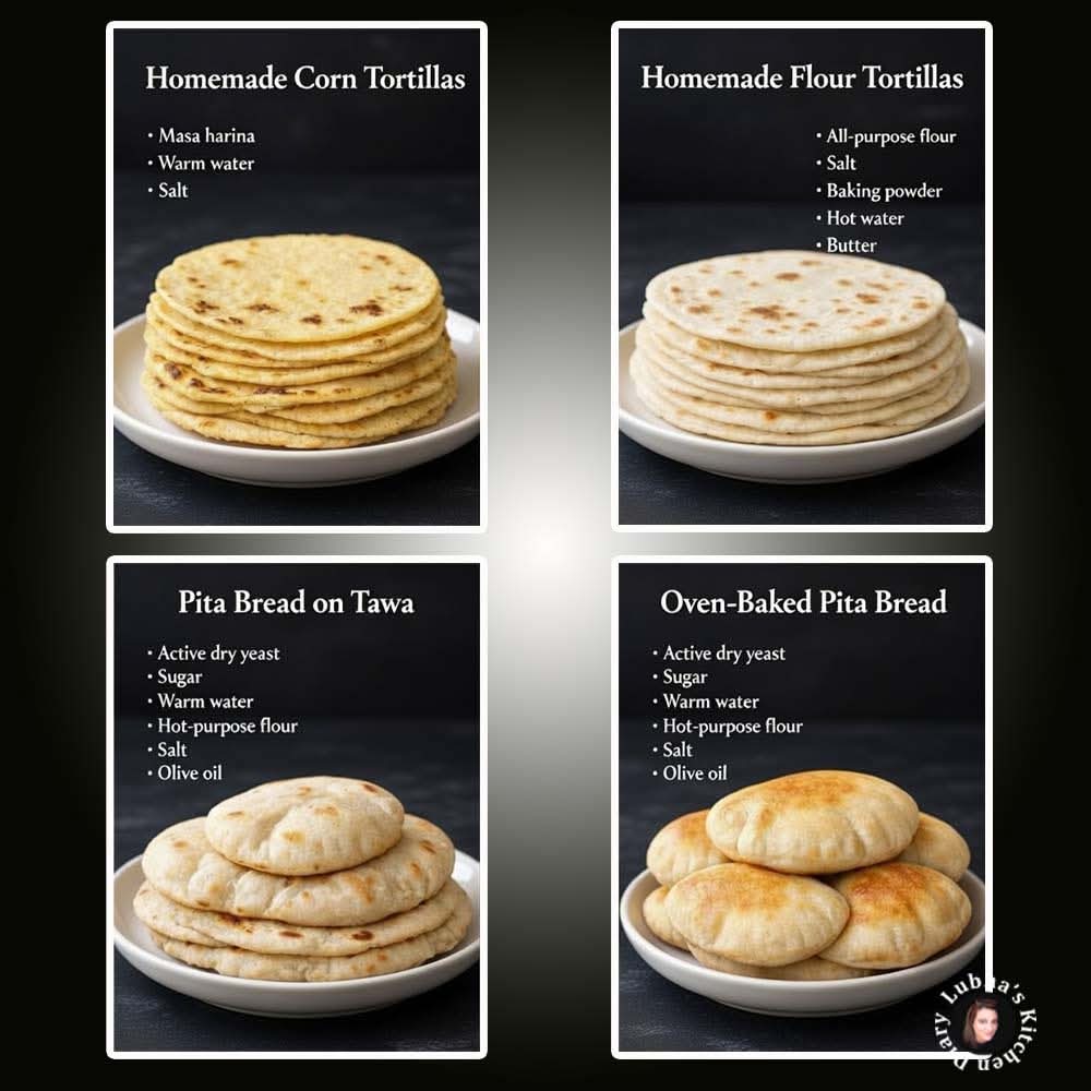LubnaMughal's tweet photo. Types of Tortillas and Pita bread
#tortilla #pitabread #lubnaskitchendiary #recipes https://t.co/6b0tsklJFS