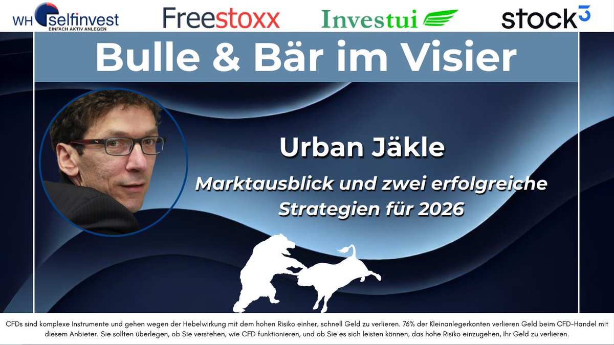 investui's tweet photo. Marktausblick und zwei erfolgreiche Strategien für 2026

📍 21 . Februar 2026 🕕 10:00–11:00 Uhr
💻 Online – bequem von überall aus teilnehmen
➡️https://t.co/ttzvbXremk

CFDs sind komplexe Instrumente mit hohem Verlustrisiko 76 % der Kleinanlegerkonten verlieren Geld https://t.co/XIWtw1mhzq