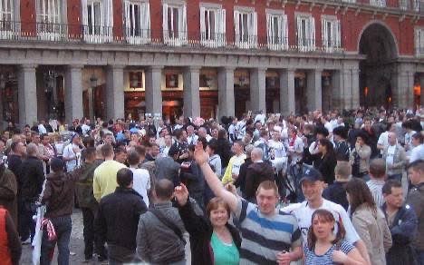 Awaydays23's tweet photo. ON THIS DAY 2008: Bolton Wanderers at Atletico Madrid with violent clashes with the police in the stands #BWFC https://t.co/zhNrRQrFoh