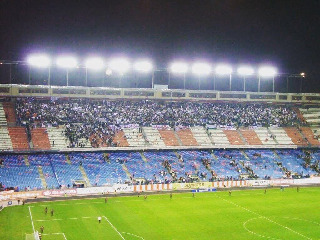 Awaydays23's tweet photo. ON THIS DAY 2008: Bolton Wanderers at Atletico Madrid with violent clashes with the police in the stands #BWFC https://t.co/zhNrRQrFoh