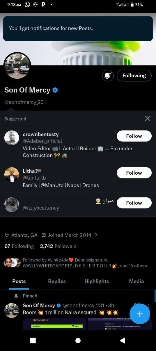 <a href="/sonofmercy_231/">Son Of Mercy</a> Done ✅
Following ✅
Notification on ✅
New follower ✅
Reposted ✅
Liked ✅

Son of Mercy,have Mercy on me 🥺🙏
I have no hope for today Oooo 😭🥺, everywhere tight 

8277906011
 FCMB account
Ademola Benedict

God bless you sir 🙏