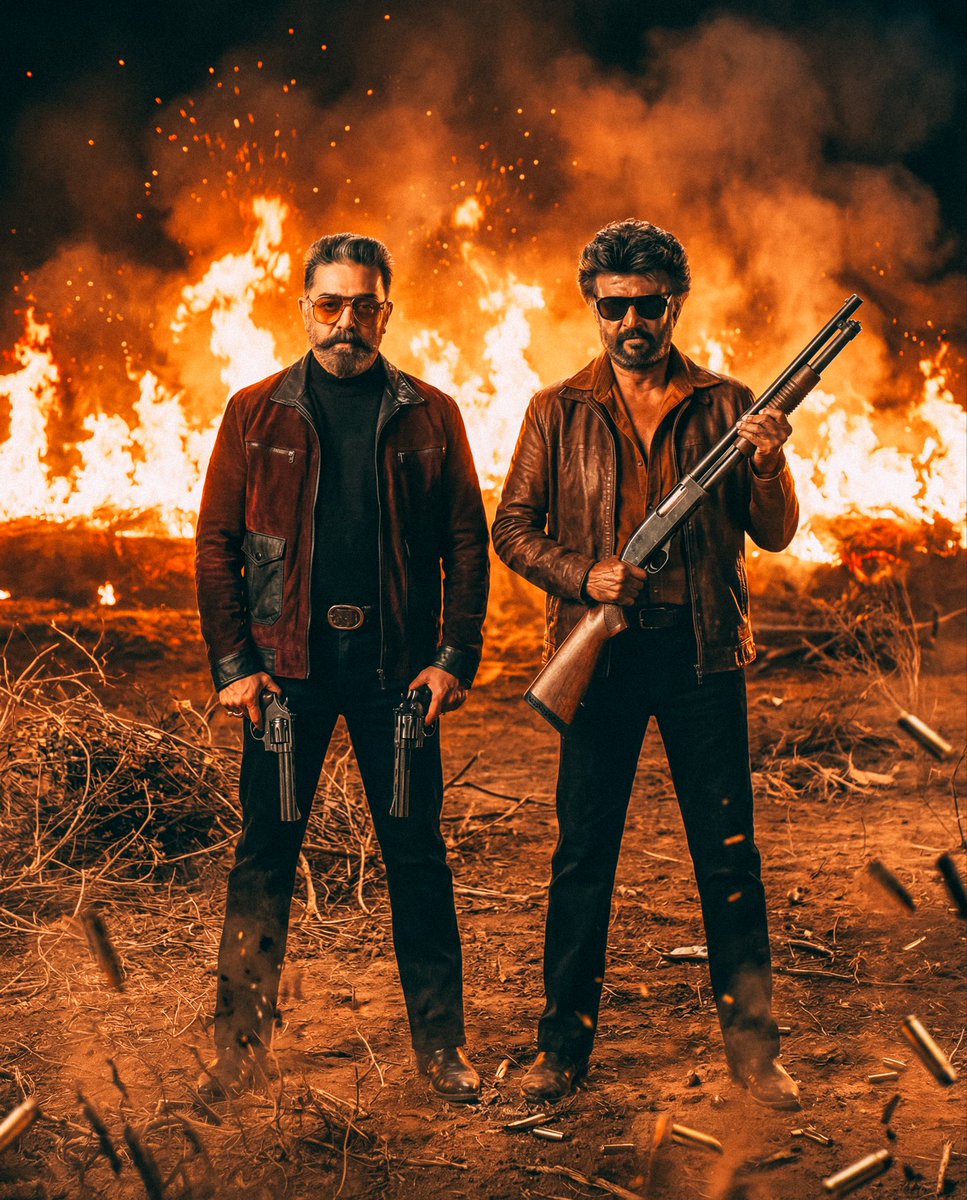 saanmuu's tweet photo. The internet didn’t just break; it shattered. 💥👑
After 47 years, the ultimate Kollywood fever dream is a reality. The Phenomenon and The Pioneer together on one screen. Had to drop this AI concept poster because my mind is still blown by that teaser. #KHxRK https://t.co/XbjkNuLK2D