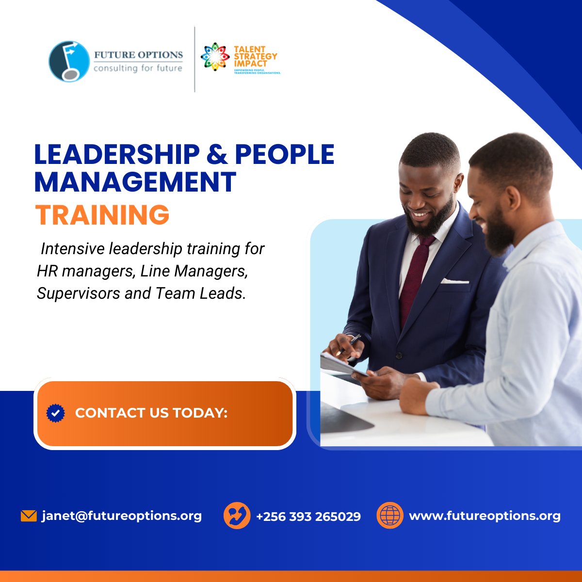 FutureOptionsUg's tweet photo. Leadership is developed, not assumed.

Strengthen your people management &amp; performance leadership skills.
📅 27 March 2026 | 📍 Hotel Africana |  UGX 550,000
🔗 https://t.co/KNVoC4Lte9
#LeadershipDevelopment #FutureOptions https://t.co/GyCozXO6CD