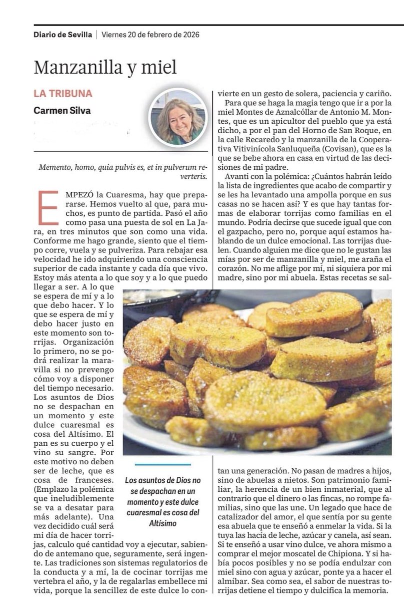 Los asuntos de Dios no se despachan en un momento y este dulce cuaresmal es cosa del Altísimo.