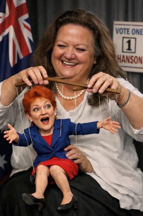 <a href="/JohnRowsthorne/">John Rowsthorne</a> <a href="/DavidPocock/">David Pocock</a> Taxes in Australia were written by the oligarch proxies, ie the corrupt conservatives.
They’ve had a massive run, accumulating billions.
Time they pitched in. #Enough #ADVANCEoligarchBULLSHIT. 

#HansonGinaOwned #FairTaxesNOW #OligarchsOUT