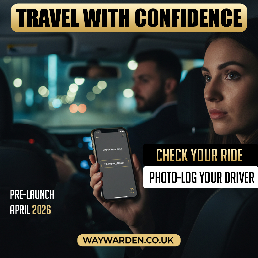 WayWardenUK's tweet image. Getting into a taxi shouldn’t mean taking a risk.
Waywarden UK lets you log driver &amp;amp; vehicle details before you travel — so your contacts already have the data if needed. 🚕
Travel with confidence.Launching April 2026 → 
waywarden.co.uk

#TaxiSafety #SafetyTech #UKTravel
