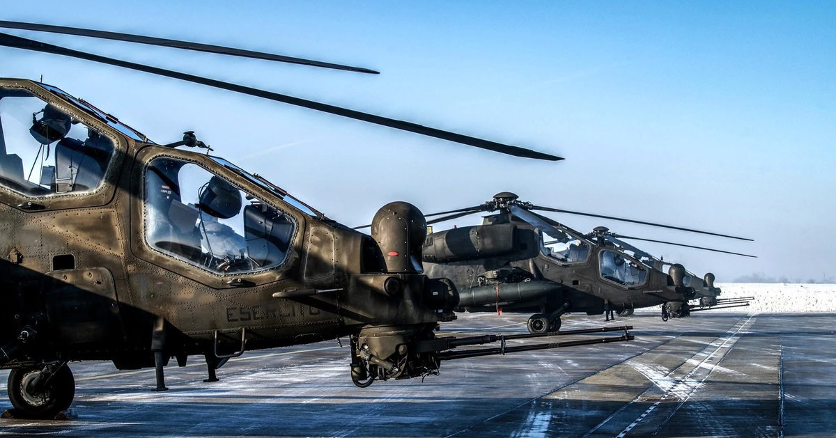 Italian Army A-129 Mangusta’s during the Steadfast Dart 26 NATO exercise.