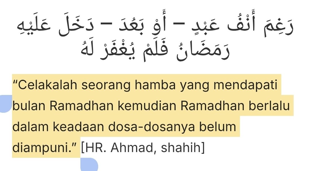 romadhon itu ibaratnya kesempatan emas bagi muslim untuk bertaubat ketika sebelumnya penuh dgn dosa &amp; maksiat,

Allah sampai ngebantu para syaithon di belenggu loh, godaan pun makin berkurang. kalo masiih aja ga bertobat + dosa²nya ga di ampuni, udh deh klean idupnya parah bgt 😭