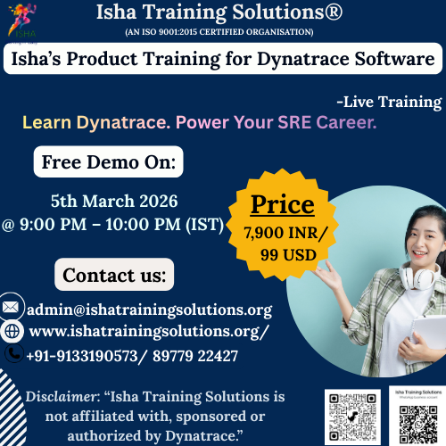 IshaKumargupta's tweet photo. Isha’s Product Training for Dynatrace Software 
Free Demo On
5thMch@9:00PM(IST)/5thMch@10:30AM(EST)
For Registration, by joining the link below
https://t.co/0GxnRsinRy
call  9133190573 
other details, the link below
https://t.co/XELqkHxvkc
#Dynatrace #FullStackObservability https://t.co/6SpTbedrWs