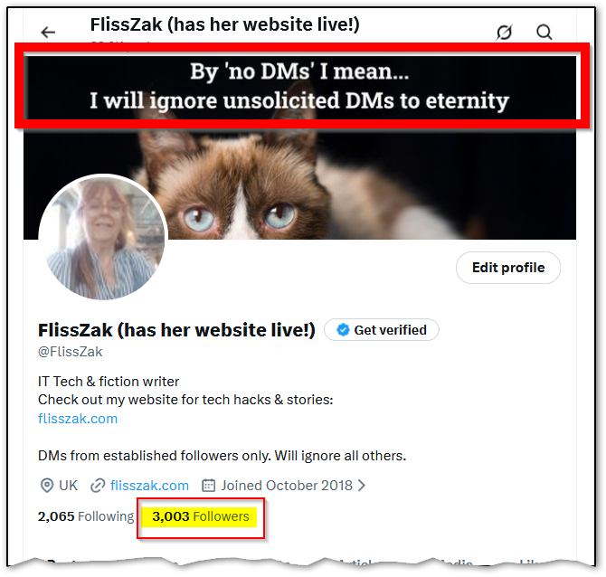 FlissZak's tweet photo. Yay, & thank u to the 4 bots, marketeers or possibly even real human beings
I'm about to follow you back but please
β¬
if you ignore my subtle hint, I'll assume you're a bot & ignore you even more passionately than I would anyone else! Happy Saturday!
#WritingCommunity #writerq https://t.co/XtvIqQ3FRo