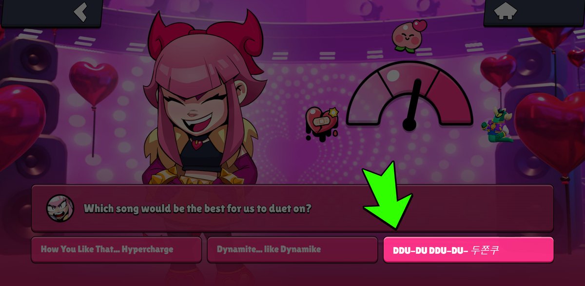 Alright everyone, we need to lock in for Jock Stu! 💪

I think "DDU-DU DDU-DU- 두쫀쿠" is the correct option. ‼️

Why? In one of the interactions Melodie gets excited only when that song option is selected (2-1-3-2-2). ℹ️

Please vote for it and repost this post if you believe so