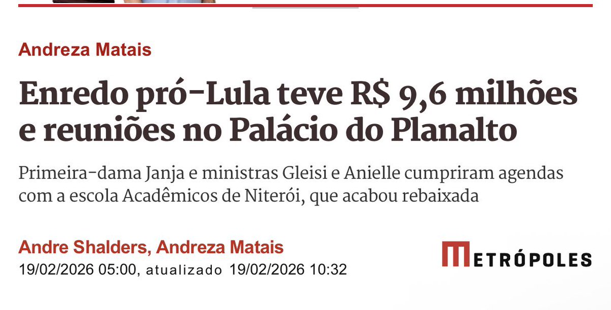Muito obrigado Janja por estar sabotando a campanha eleitoral do Lula 👏👏👏