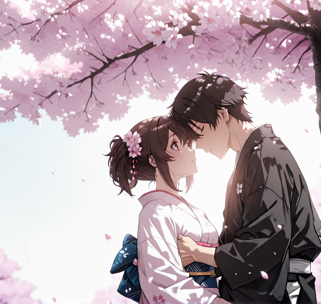 tadakich's tweet image. 桜の季節が近づいてきたので桜のイラストを☺️
やはり桜は生成してて楽しい！
「桜の木の下で見つめ合う男女」というプロンプトから意図せず白い背景になったけど、白い背景っていいね✨️
#AIart #AIイラスト #magespace