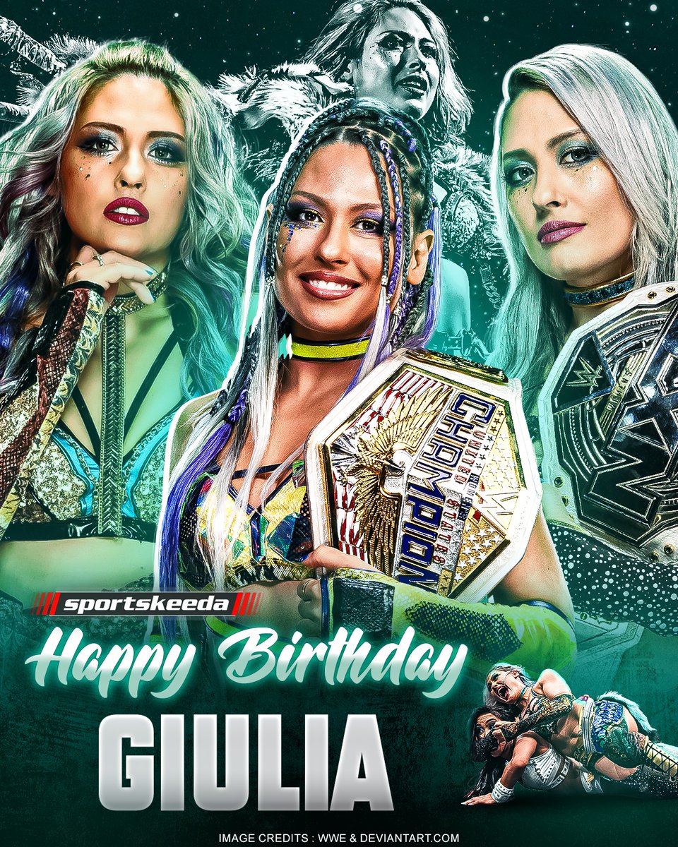 SKWrestling_'s tweet photo. It's a special day of the Beautiful Madness. A former NXT Women's Champion, and a two-time and current Women's US Champion. 
Sportskeeda wishes a very happy birthday to Giulia! ☺️🎉 https://t.co/rpVQHuxt2J
