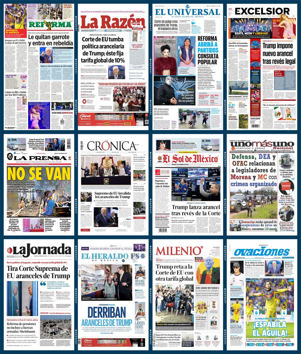 mexnewz's tweet image. #PrimerasPlanas 
de los diarios impresos del País hoy #FelizSabadoATodos #20Febrero                                        
@dreyesmty @MalenaRA 
@ReporteroUrban  @LoQuePasaEnNL 
@QuePasaEnSN  @ComunidadMTY @raytep #Noticias #Monterrey #NuevoLeón #News #Mexico #CDMX @cpabogadossc