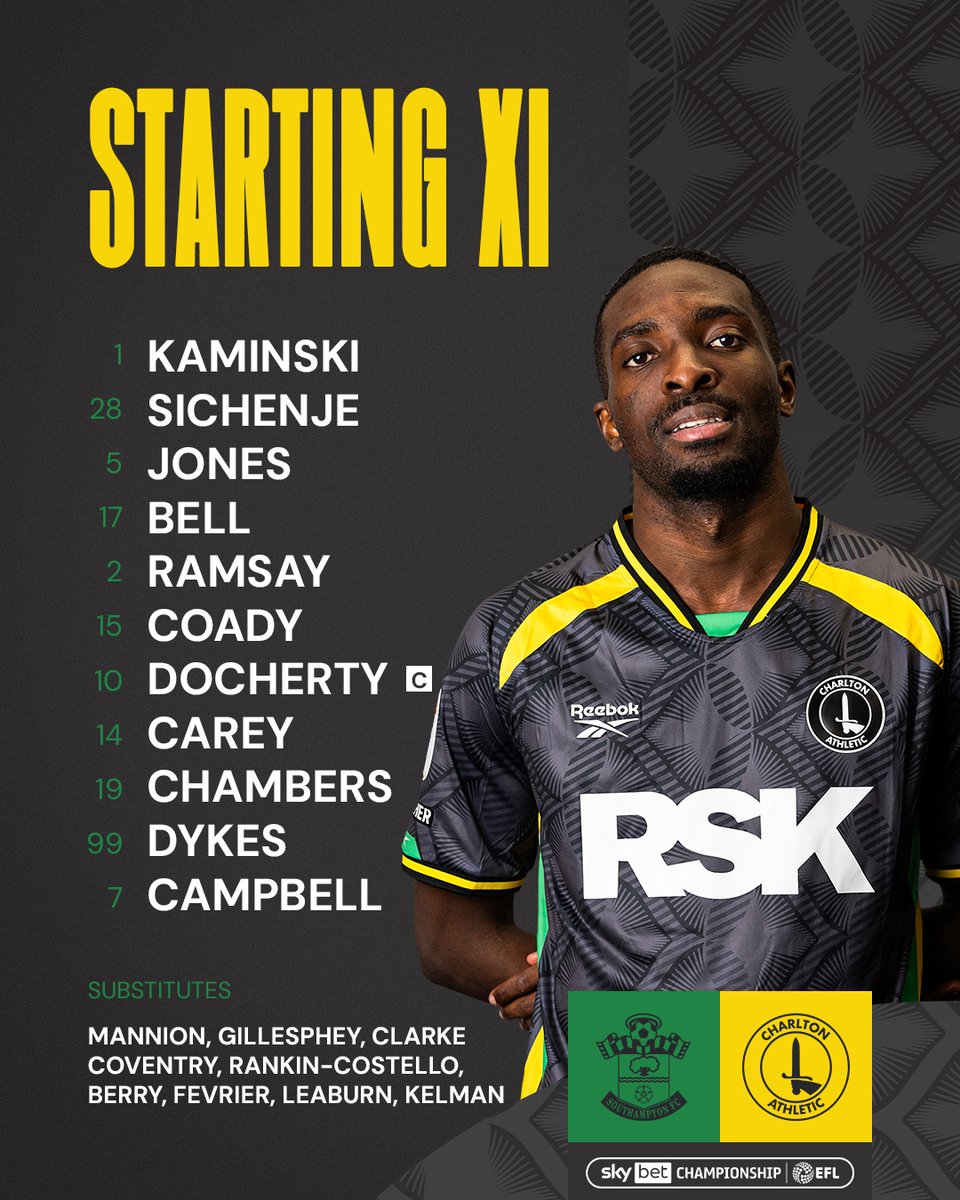 TEAM NEWS! 🚨 

Your Addicks to take on Southampton 👊

#cafc