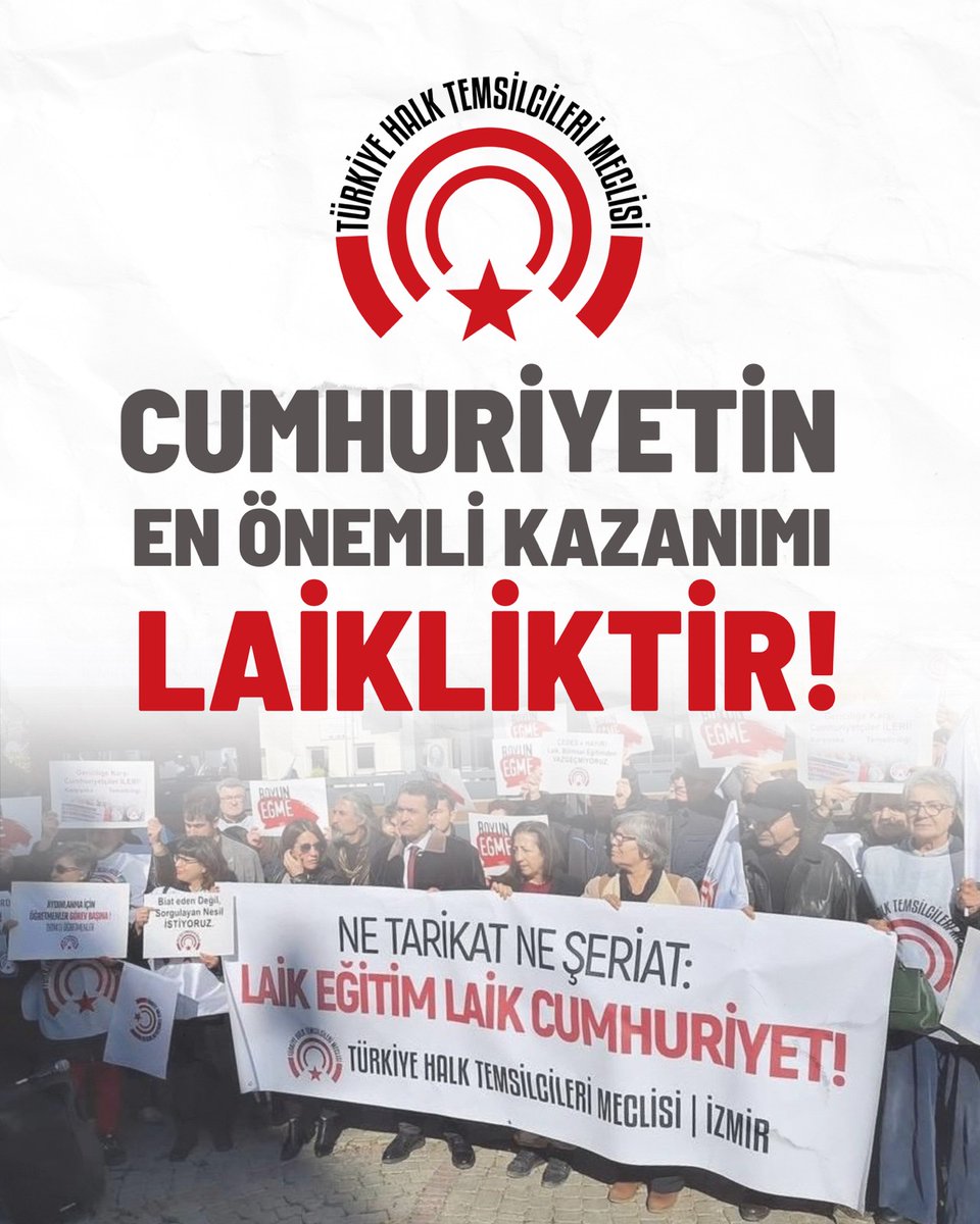 THalkMeclisi's tweet photo. Cumhuriyetin en önemli kazanımı laikliktir

AKP, kuruluşundan bu yana din sömürüsünü hem iktidara tutunma aracı olarak hem de laik Cumhuriyete saldırı aracı olarak kullandı. Din-devlet ayırımını ortadan kaldırmakla yani kurumsal yapıları dine alet etmekle yetinmedi, kendi din anlayışını tüm topluma, toplumsal yaşamın bütün alanlarına dayatmaya da yöneldi. 

Şeriat devletine karşı çıkmak Anayasaya temelden aykırı olarak suçlamalar/keyfi gözaltılar konusu yapılabilirken, anayasal hükümlere dayalı laikliği savunmak adeta fiili bir suç kategorisine dönüştürülmek istenmekte. 

Şimdi de Ramazan ortamı fırsat bilinerek ilk ve orta öğretime, hatta ders saatlerinin ibadet saatlerine uydurulması talep edilerek yüksek öğretime yeni din ayarları verilmeye çalışılmakta. 

Saldırılarının odağındaki eğitim kurumları, eğitim sistemi, eğitim emekçileri ve öğrenciler her zaman ana hedefler oldu. Mevcut milli eğitim bakanı, bürokrat olduğu dönemden itibaren bu saldırıların koçbaşı olarak görev yaptı. 

Bu şeriatçı özlemlere dur demeye, iktidarı anayasal laiklik sınırları içine çekmeye çalışanlar, Eğitim-İş Sendikası yöneticileri, “Laikliği Birlikte Savunuyoruz” metninin imzacıları ve tüm diğer laiklik savunucuları ise hedef tahtasına konulmakta, Cumhurbaşkanınca “azgın bir güruh” olarak yaftalanmakta, milli eğitim bakanı tarafından haklarında soruşturma açmakla tehdit edilmektedir.

THTM, kuruluş amacının birinci ilkesini oluşturan laiklik konusundaki ödünsüz mücadelesini ve bu mücadeleye katkı veren, sesini yükselten her çevre ile dayanışmasını kararlılıkla sürdürecektir.

THTM Yürütmr Kurulu