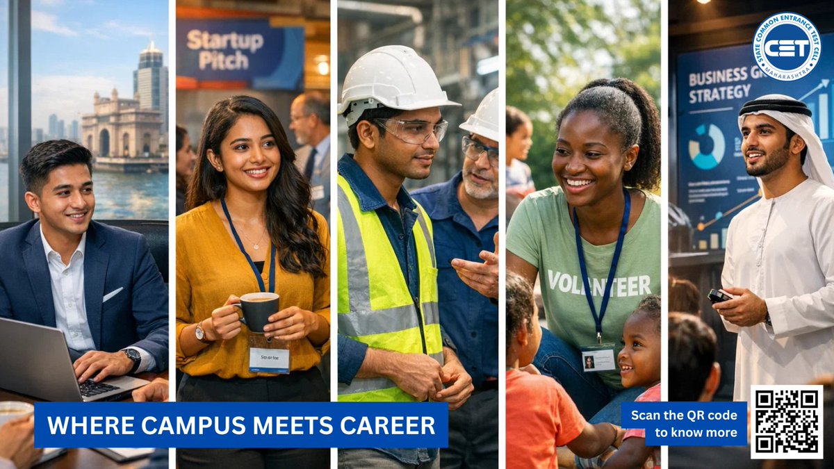 study_in_maha's tweet image. What happens after the classroom ends?

From volunteering to internships, from industry visits to startup stages — Global students shaping their future beyond academics.

👉fn.mahacet.org

#StudyInMaharashtra #SingleWindow #Mahacet #StateCetCellMumbai #Career