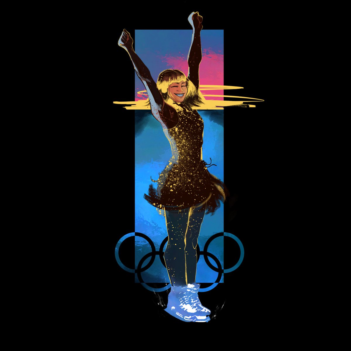 Saw someone say she’s  “Sunshine on the ice” so doodled that :) #alysaliu #Olympics2026