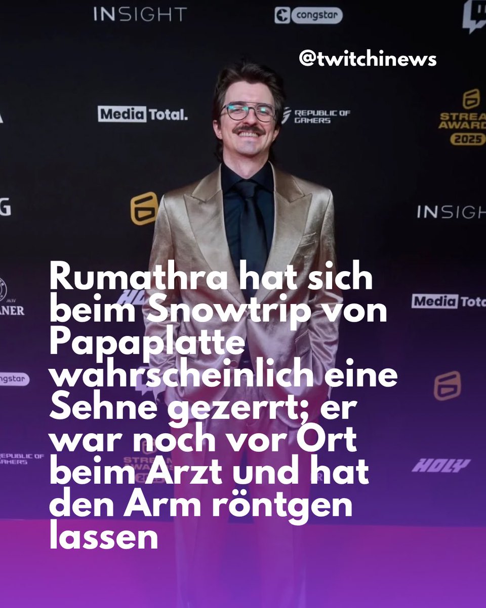 twitchinews's tweet photo. Rumathra (@Rumathra) hat sich beim Snowtrip von Papaplatte (@Papaplatte) wahrscheinlich eine Sehne gezerrt; er war noch vor Ort beim Arzt und hat den Arm röntgen lassen

#Rumathra #Papaplatte #Snowtrip #Twitch https://t.co/EO8MPtmM9A