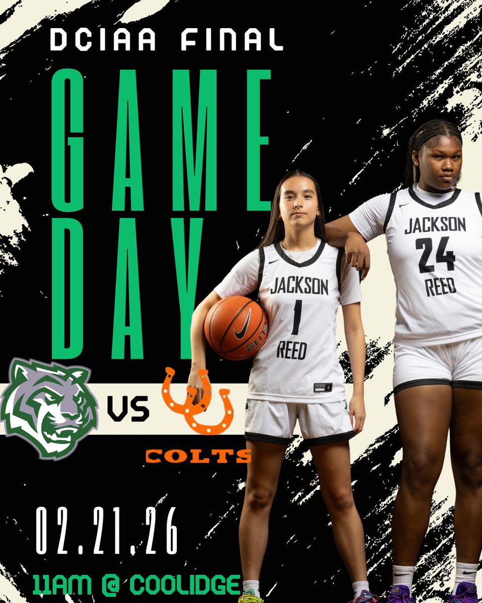 bball_wilson's tweet photo. IT'S GAME DAY!!! 🎬🍿🏆

✅ DCIAA Championship
🆚 Coolidge Lady Colts
📍 6315 5th St NW, WDC 20011
📆 February 21, 2026
⏰ 11:00am
🎟️ https://t.co/duex7285ic
🚨 Purchase Tickets Online (no cash admission)
📽️ https://t.co/xrvVfvTy2b

💚#tigerpride🐅 https://t.co/si6sHxeOxD