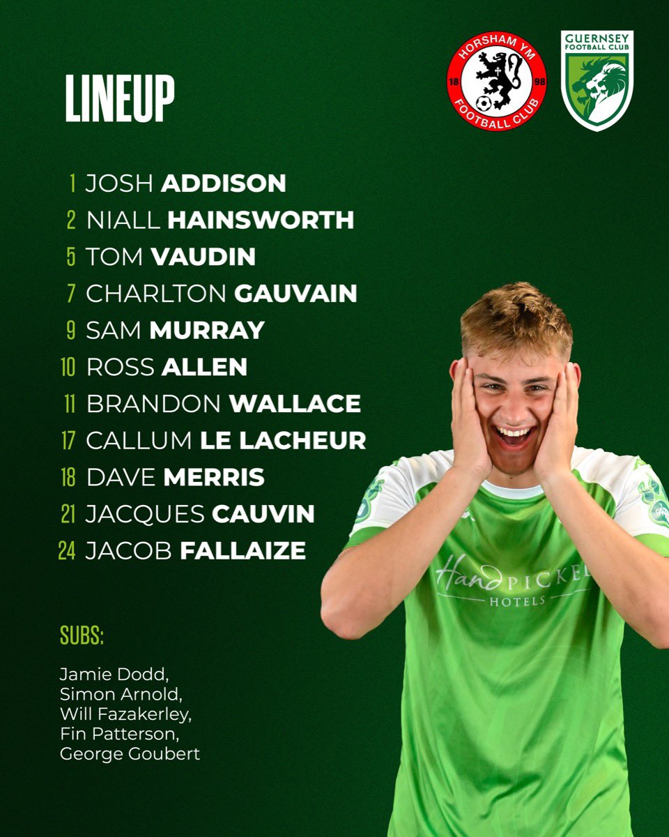 Our starting XI to take on Horsham YM at Goring’s Mead. #COYGL 🔴🦁