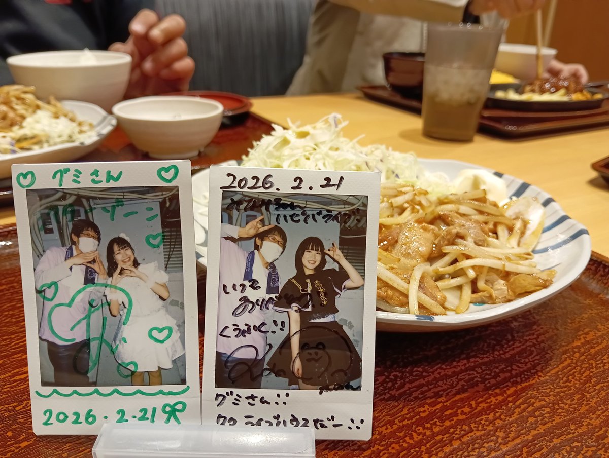 みんな大好き、やよい軒でチェキ飯を。 #安城商店街アイドル看板娘