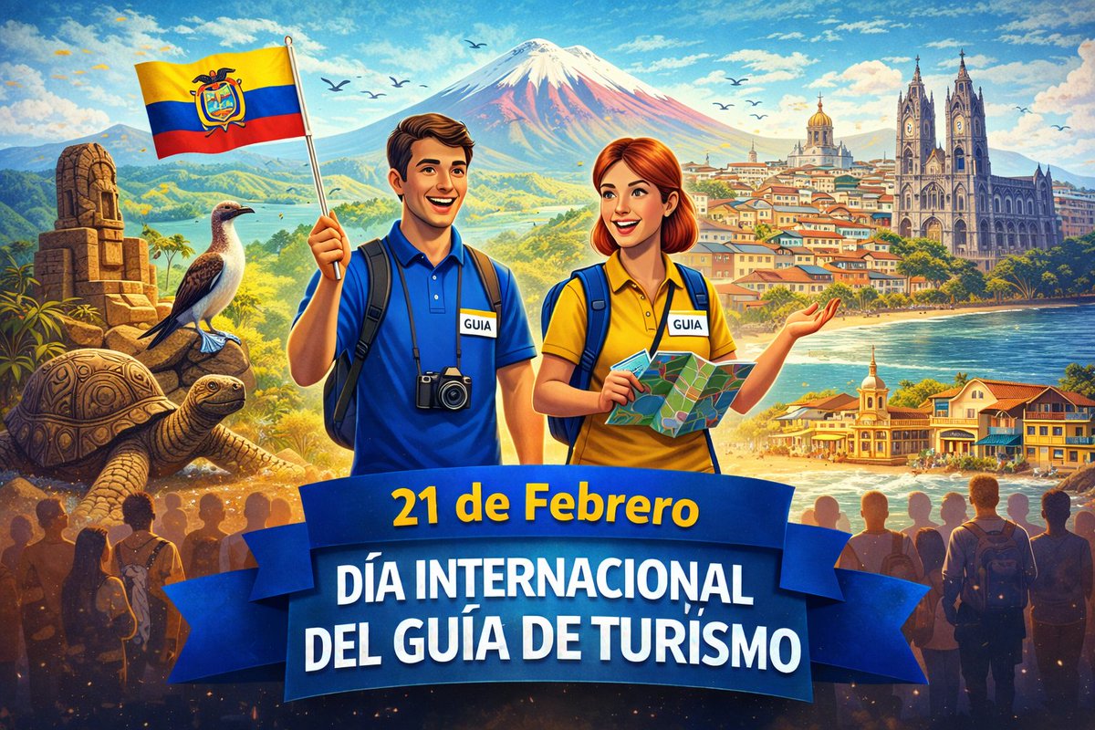 ¡Feliz Día Internacional del Guía de Turismo! 🌍 Gracias a los Guías de Turismo por hacer que #Ecuador sea un destino único. 
¡Reconocimiento a su dedicación y pasión! #DíaInternacionalDelGuíaDeTurismo #GuíasDeTurismoEcuador #TurismoEcuador