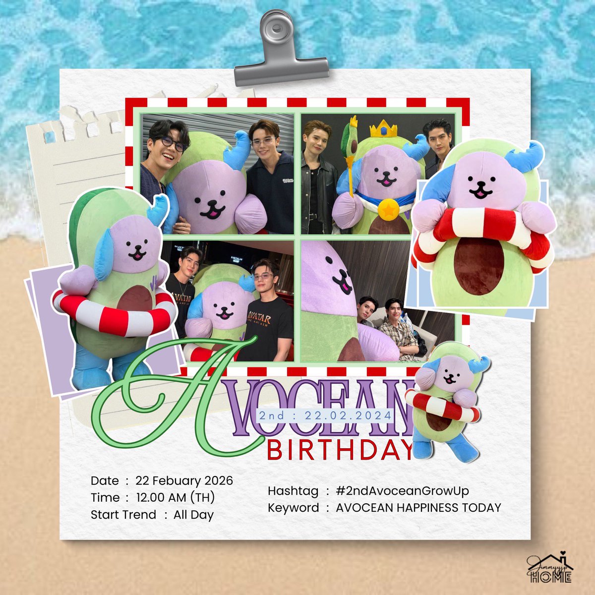 AVOCEAN SCHEDULE TOMORROW ‼️
 <a href="/avocean_GMMTV/">AVOCEAN</a> #AVOCEAN
#AvoceanSchedule 

—— HAPPY BIRTHDAY AVOCEAN 🎂🥑🛟🌊

🔑 :  AVOCEAN HAPPINESS TODAY
#️⃣ :  #.2ndAvoceanGrowUp
⏰ : Start Trends 12.00 AM(TH) - All Day