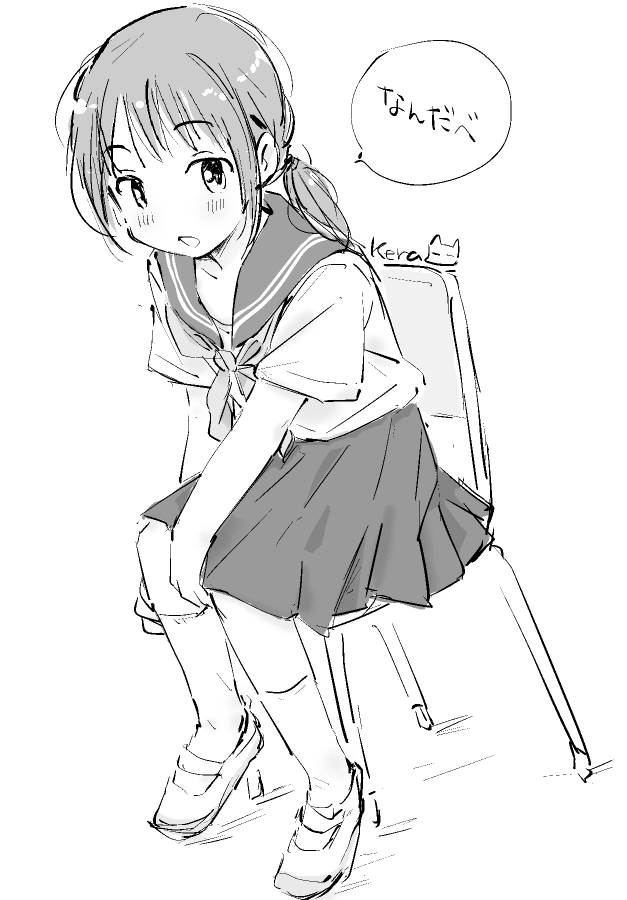 セーラー服をとても上手に描かれる方に褒められ(?)、ちょっと気をよくしています。
とはいえ自分は構造をちゃんと理解していませんし、プリーツスカートとか毎回「どうなってんだこれ…」と首を捻りながら雰囲気で描いていますが、生地、特に襟の質感(布っぽさ?)が出るようにはこだわっています。