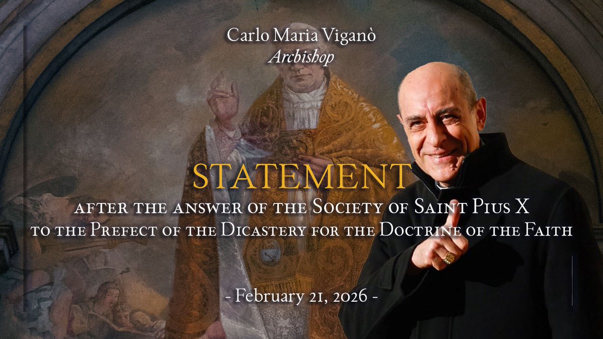STATEMENT after the response of the Fraternity of St. Pius X to the Prefect of the Dicastery for the Doctrine of the Faith

♦️Full text: exsurgedomine.it/260221-fsspx-e…
♦️Help Exsurge Domine Foundation: give.cornerstone.cc/exsurgedomine