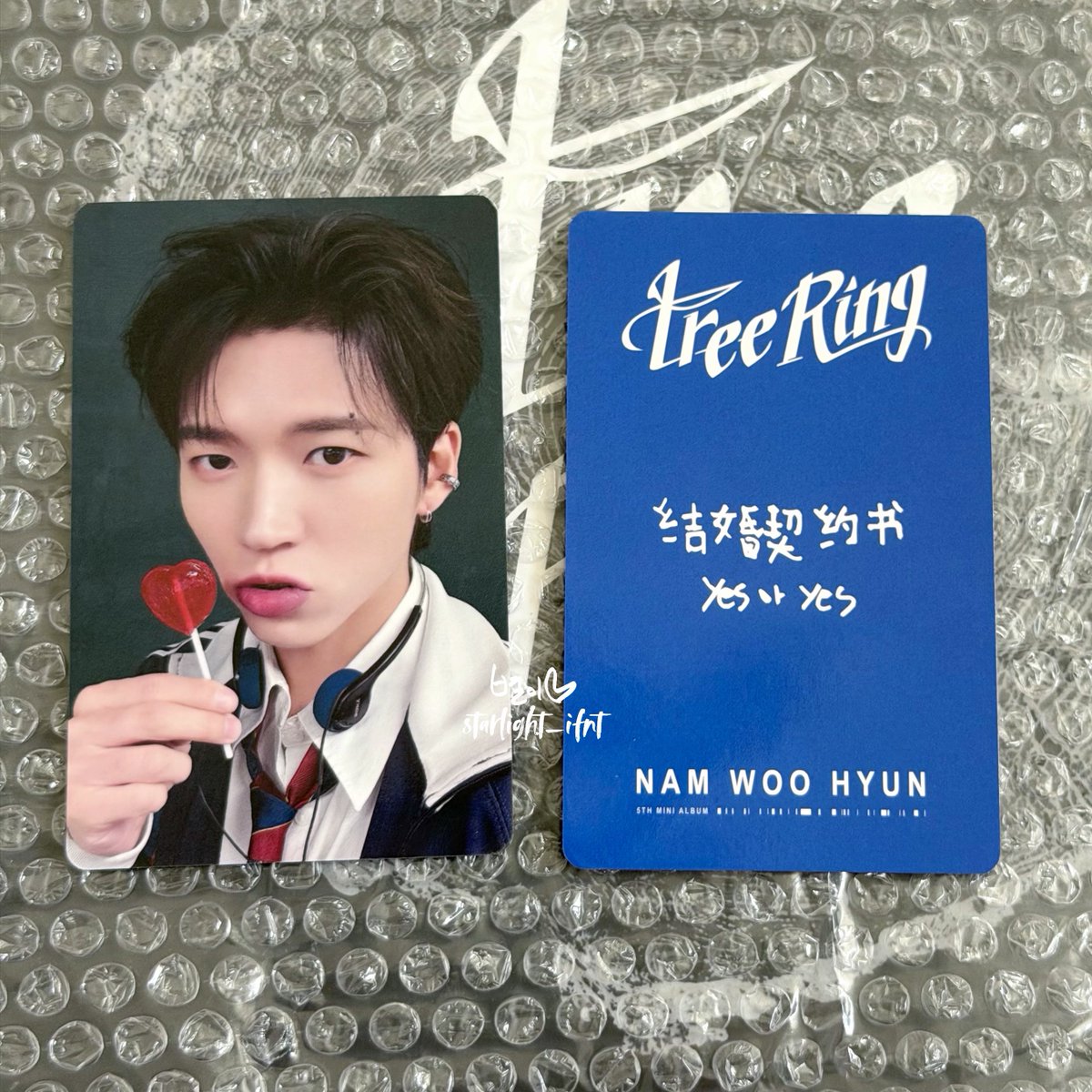 starlight_ifnt's tweet photo. 남우현 Nam Woo Hyun
5th Mini Album [Tree Ring] 

이즈위 영통 포카 
Yizhiyu Video call Photocard

1. 고양이 - 차 한 잔 마시고 일을 시작하다~
2. 남선배 - 결혼 계약서 Yes or Yes
3. 백장미 - 내가 너에게 바라는 것은 행복이다
 
#우현 #남우현
#WOOHYUN #NAMWOOHYUN
#TreeRing #Only직진 https://t.co/TMEmCapg6E