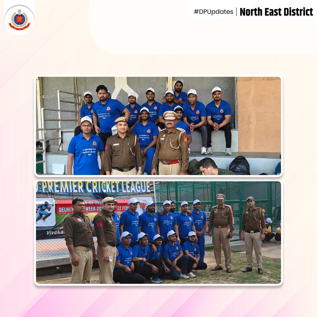 DCPNEastDelhi's tweet photo. #DelhiPoliceWeek2026, Shahdara District organized the JJ Premier League cricket tournament at Vivekanand School, Anand Vihar. 
Team PS Gokalpuri emerged as overall winner, promoting sportsmanship and police-community connect.
#DPUpdates
#DPWeek2026
@LtGovDelhi
@DelhiPolice https://t.co/zFOwRF72Qp