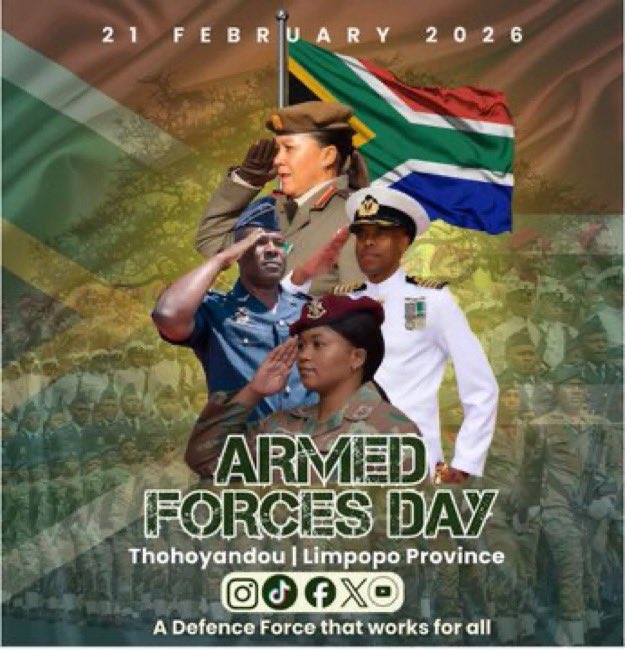 Thohoyandou is alive with pride! 🇿🇦🔥
Sports ,Clinics ,Project Owethu,Schools Outreach 
All leading to the Armed Forces Day Parade, salute to our heroes! 🫡
#ArmedForcesDay2026 
#ArmedForcesDay