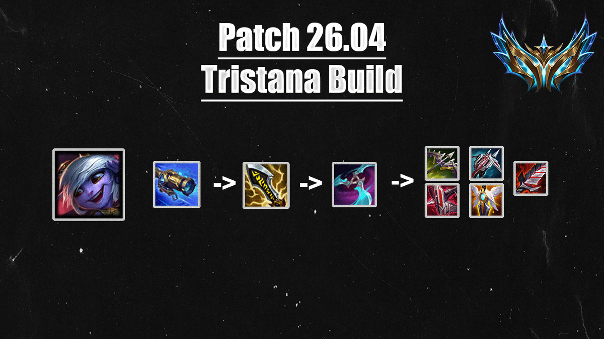 Tristana Build for 26.04 - Hexoptics buffs are great for her 🥥

Good if no Bf start
U need to play a lot on Q Cooldown
Crazy burst on 2 Items
Good for SoloQ due to a lot of kills
After 2 Items flexible build